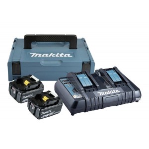 Makita - Σετ 2 Μπαταρίες 18V / 5.0Ah και Διπλός Φορτιστής σε Θήκη Μεταφοράς