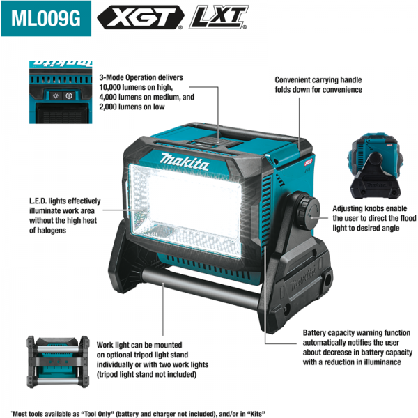 ML009G 40V max XGT® Cordless Work Light, Light Only ΠΡΟΒΟΛΕΑΣ